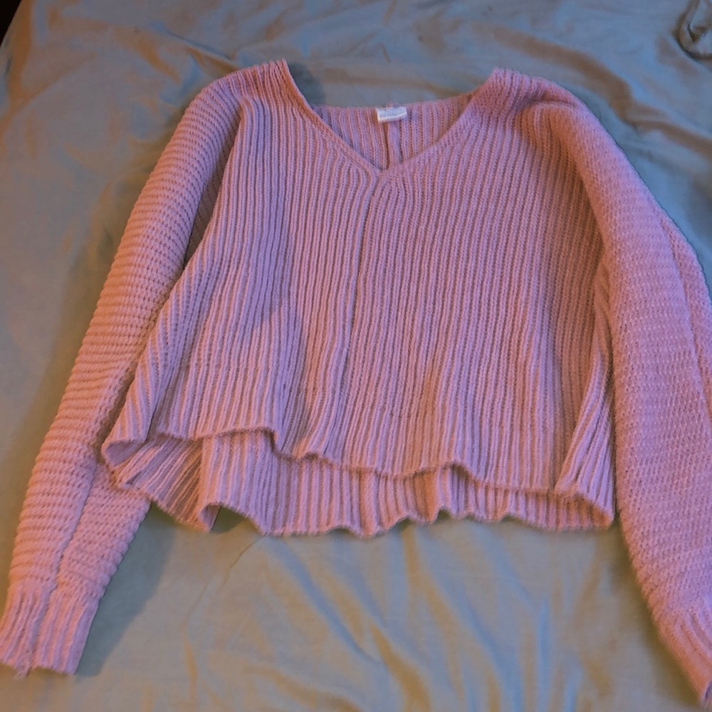 tillys cropped lavender sweater